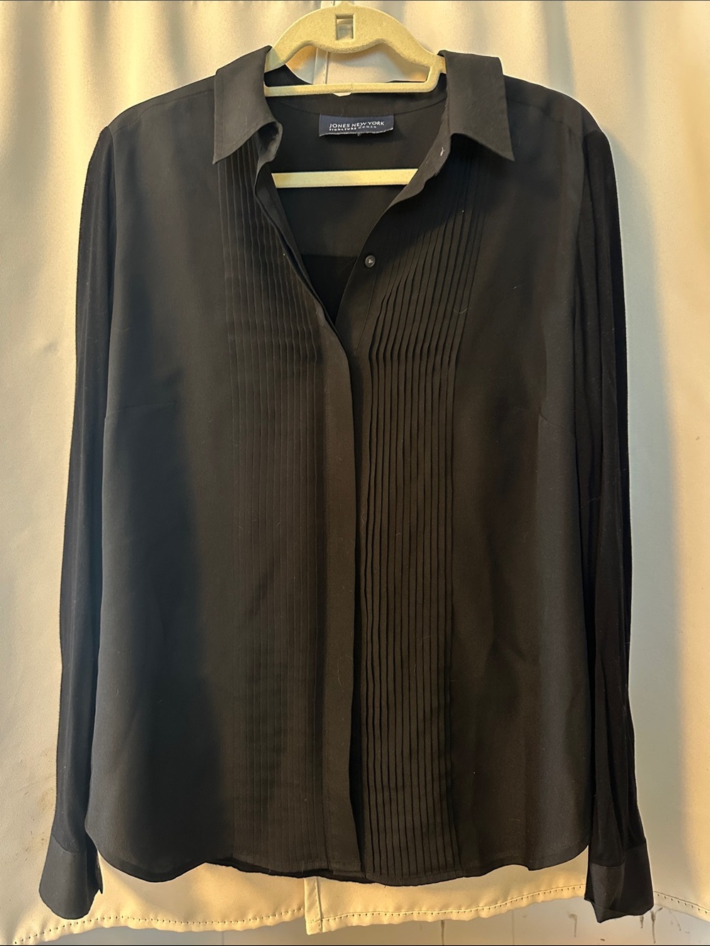 Black Pleated Front shirt